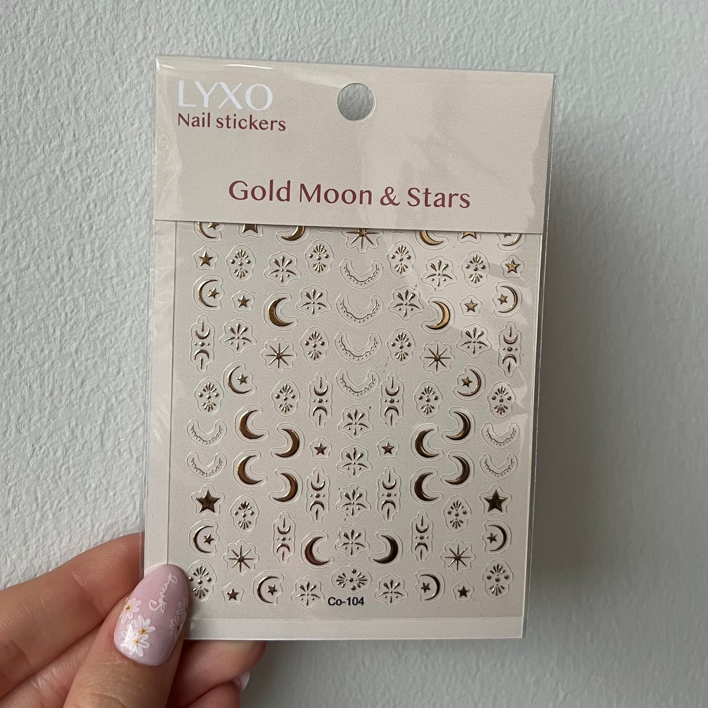 Gold Moon & Stars Negleklistermærker