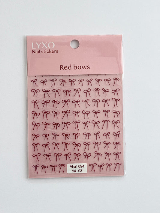 Red bows Nail stickers